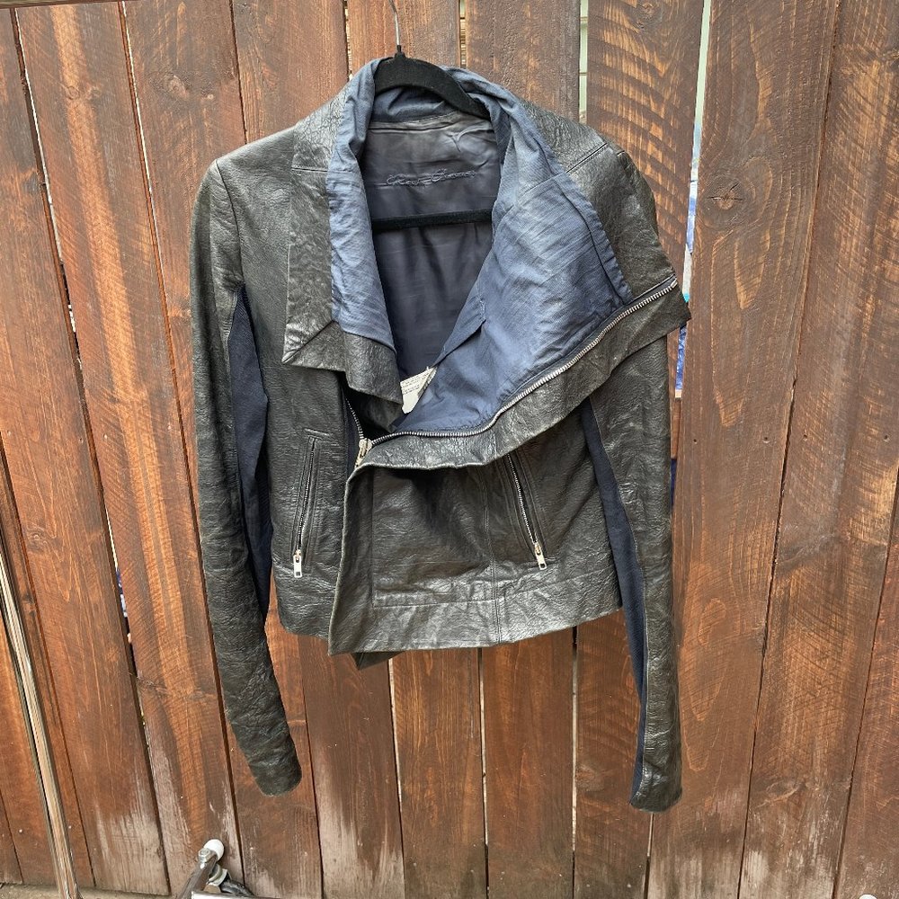 Rick Owens Black Leather Jacket